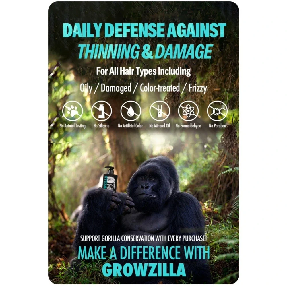 Growzilla Biotin Thickening Shampoo 13.5oz For Thinning Hair Scalp Strength